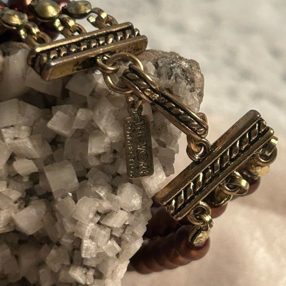 Vintage Multi Strand Dark Bronze Coloured Set Necklace and Bracelet - Picture 7 of 10